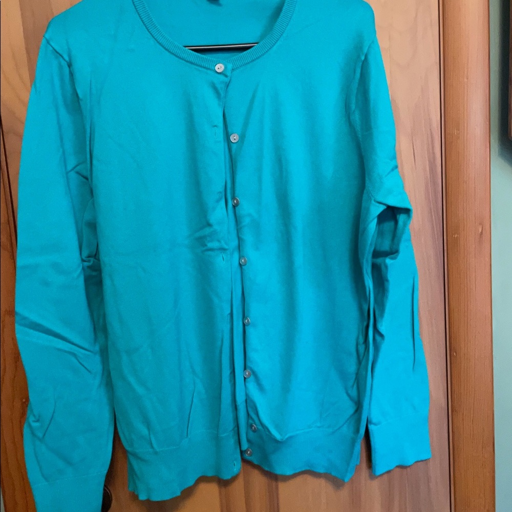 Lands End button up sweater